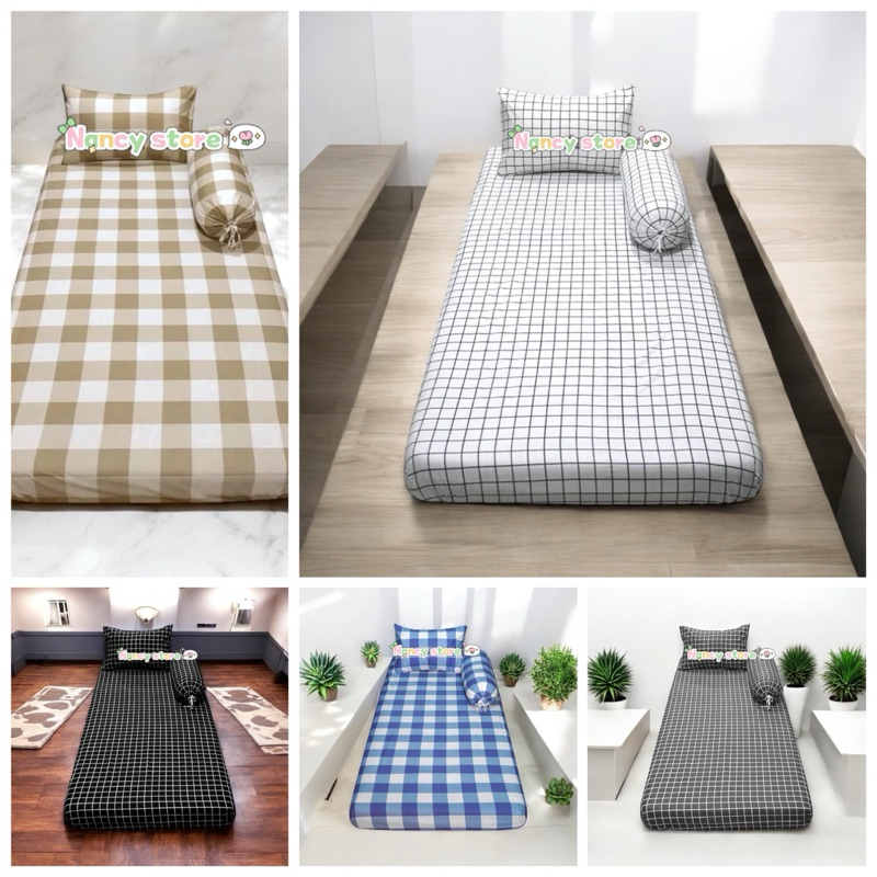 Sprei Kasur Alas Kasur  90 X 200 cm Kotak Kotak