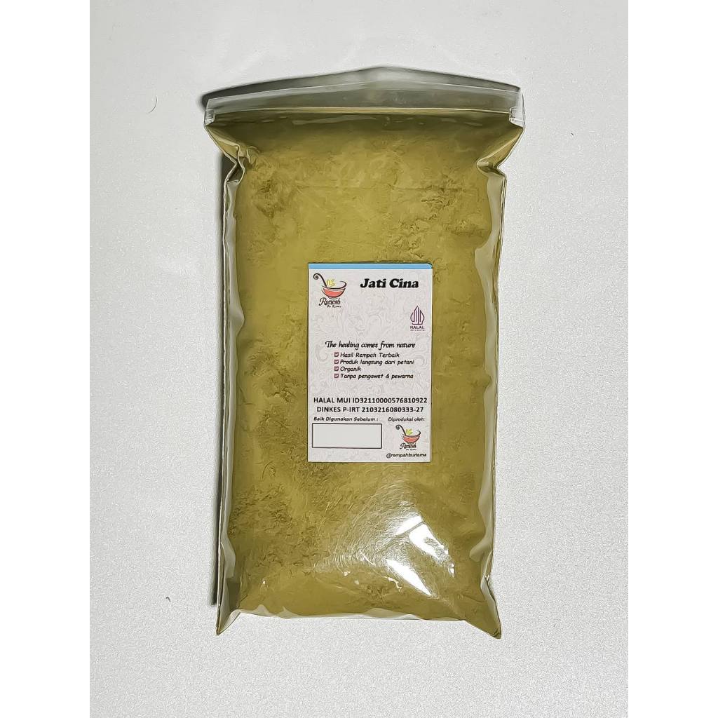 

RK01 Daun Jati Cina Bubuk 500 Gram Premium Rempah Bu Risma