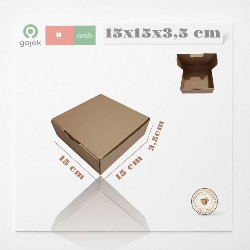 

kardus ukuran 15x15x3,5 cm die cut model pizza