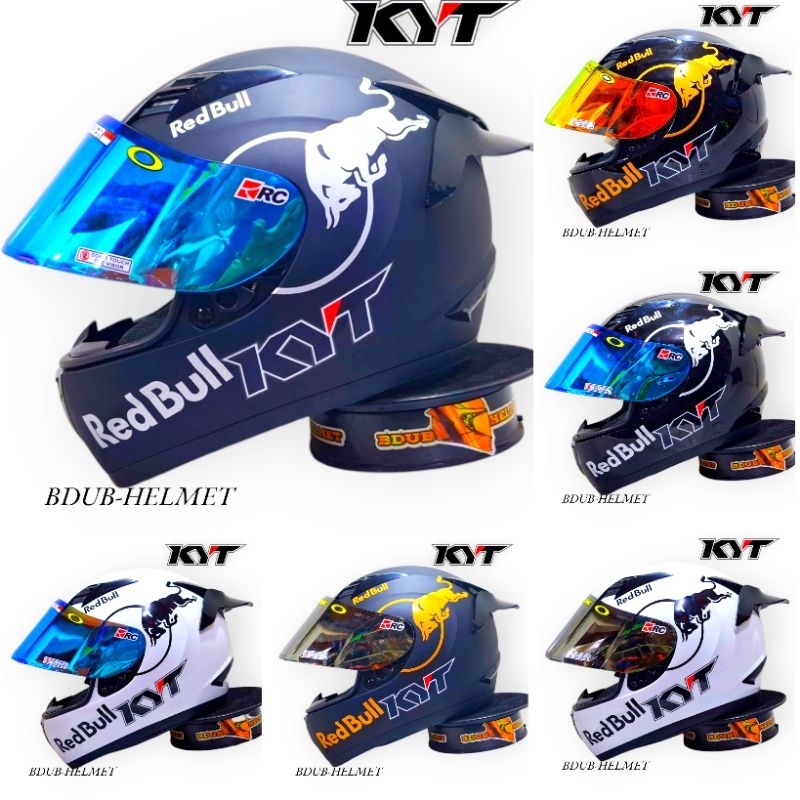 Helm KYT r10 black dof Leopard paket ganteng original KYT