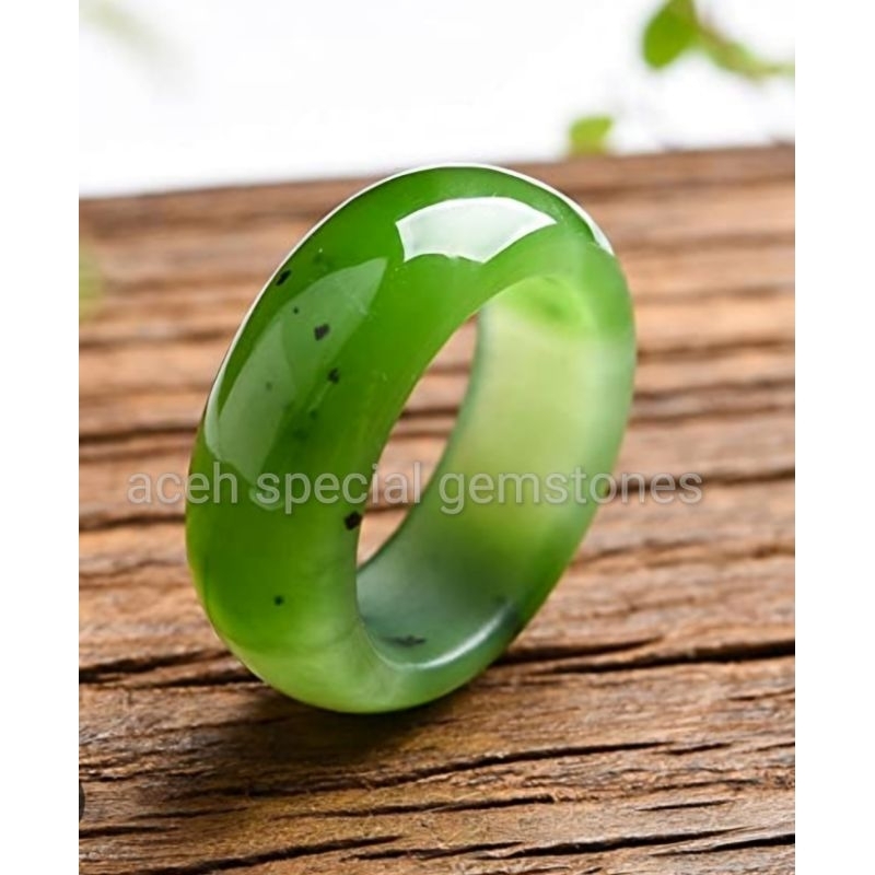 cincin ring batu giok hijau nephrite "SUPER COOL" _ giok aceh _