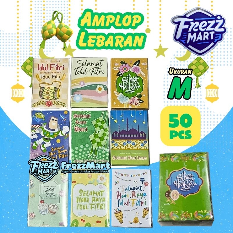 

Ampao Amplop THR Lebaran Hari Raya Idul Fitri isi 50pcs Kemasan Box Mika Angpao 7 x 10 cm