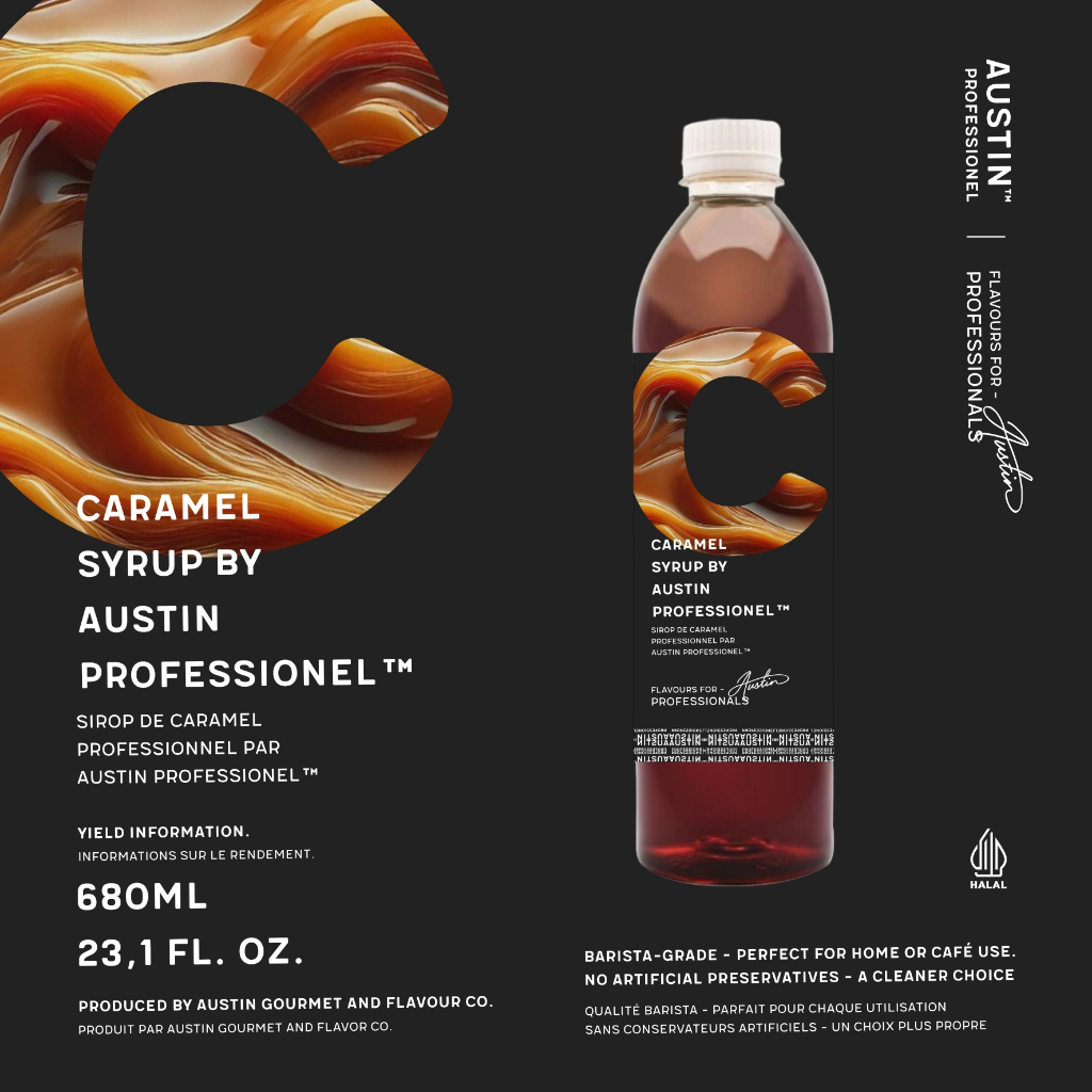

Caramel Syrup by Austin Professionel (Barista-grade) - 680ml | Sirup Rasa Karamel