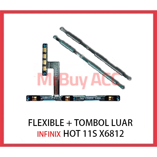 Fullset Flexible On Off Volume + Tombol Luar Infinix Hot 11S NFC X6812