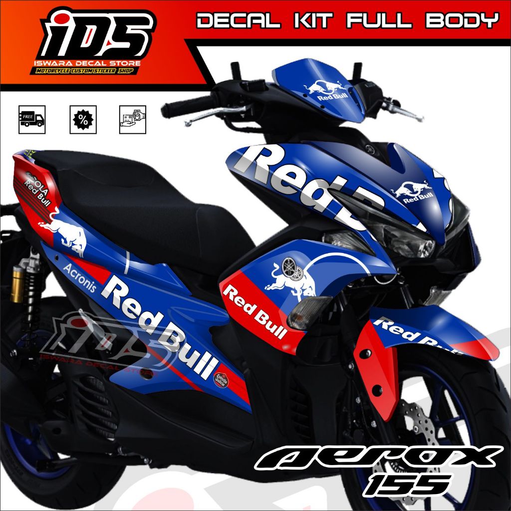Decal Aerox 155 Full Body Striping Aerox 155 old Stiker Aerox 155 Full Body Redbull
