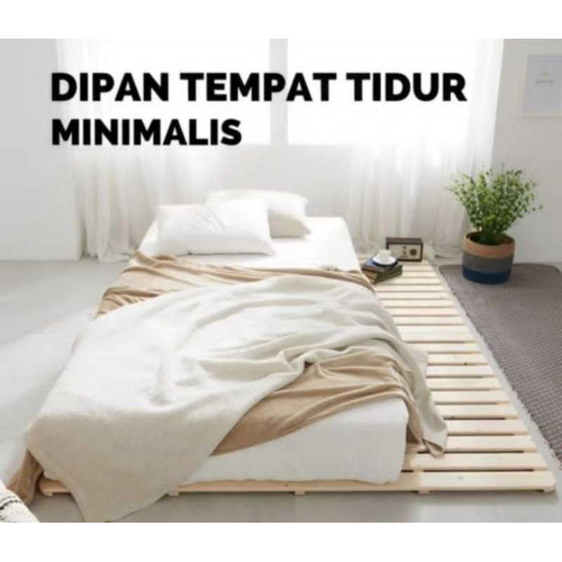 Dipan Kasur Kayu Mahoni Kayu Keras Dipan Single 120x200 & 140x200 & 200x200 tinggi 8 cm Super Kuat