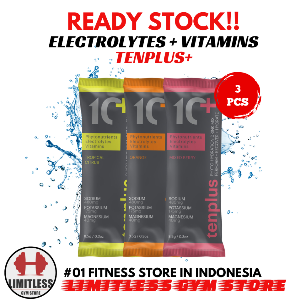 

TENPLUS Electrolytes + Premium Herbs 3 sachet Box Elektrolit Isotonik