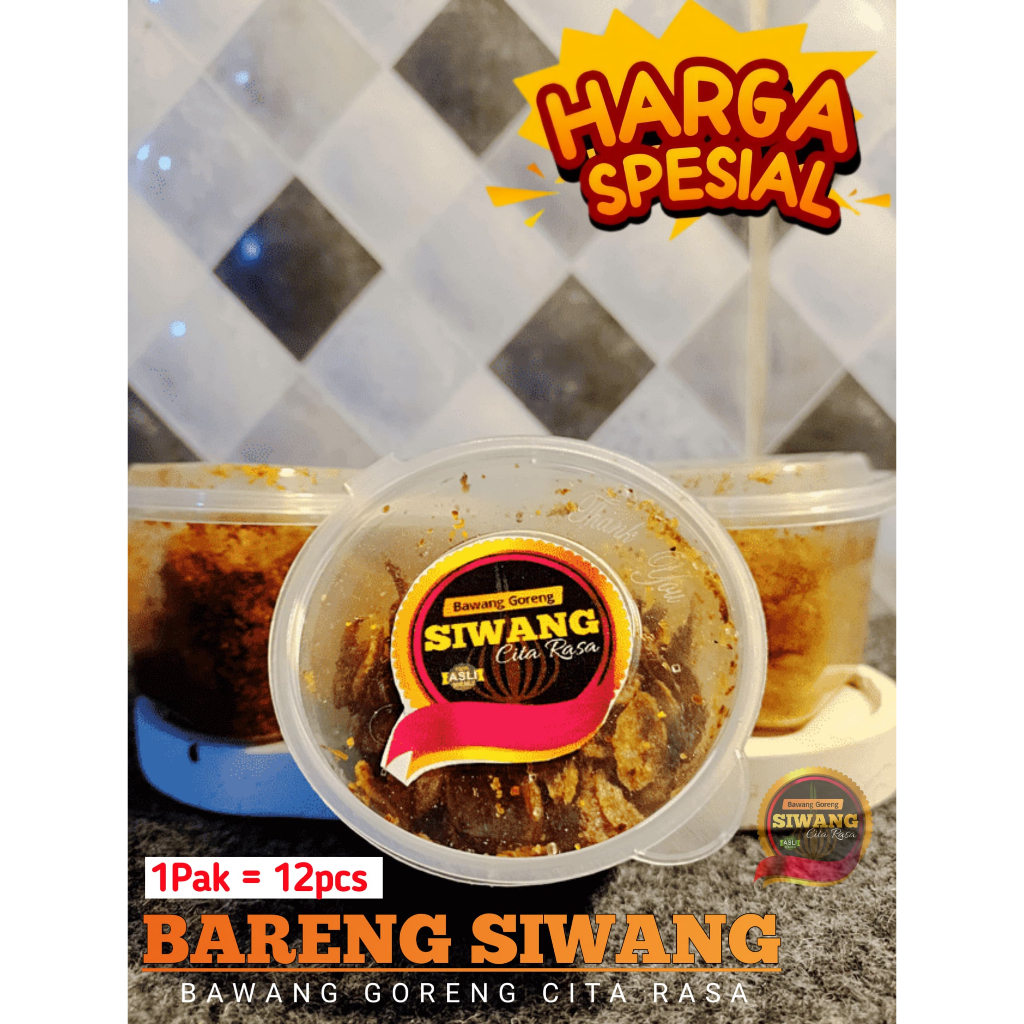 

(Pak) BARENG SIWANG Varian rasa kemasan 100mL isi 12pcs Bawang Goreng kemasan praktis