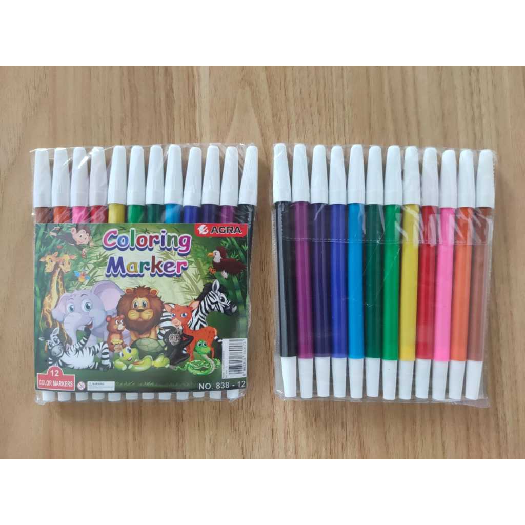 

(1 Set) Spidol 12 Warna Murah 838 Panjang / Kelir Air / Colour Pen Marker 12 Warna Murah