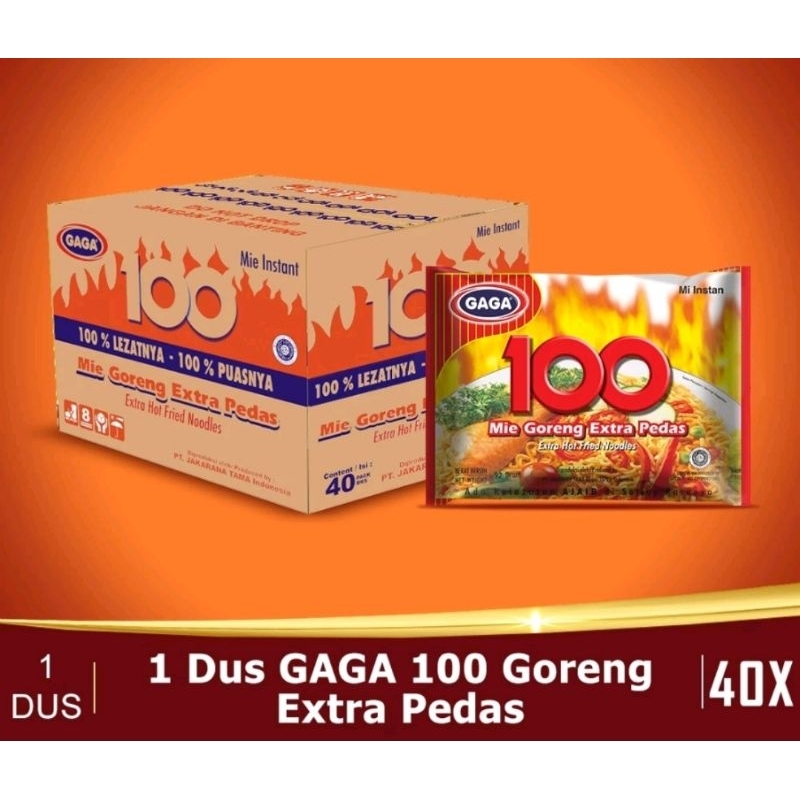 

MIE GAGA 100 GORENG EXTRA PEDAS ( SATU KARTON ISI 40 BUNGKUS )