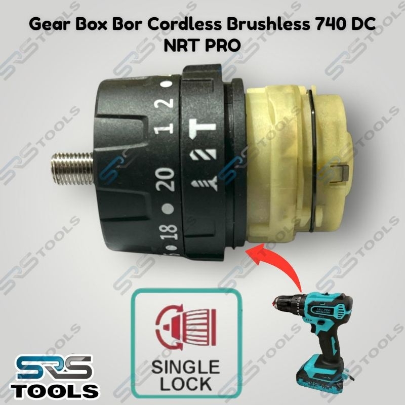 NRT PRO GearBox Mesin Bor Cordless Brushless 20V 740DC / Gear Box Bor Cas 20 V 740 DC 10 mm 3/8 Inch