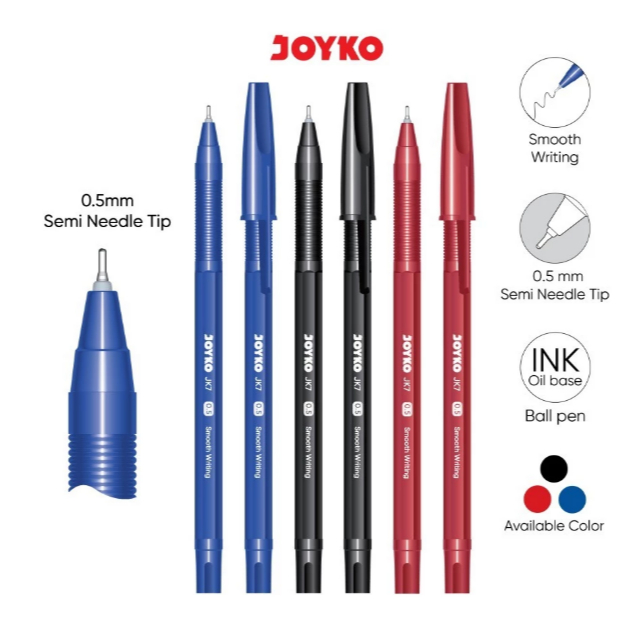 

[ PAK ] Ball Pen Pulpen Pena Joyko JK-7 Murah 0.5 mm 1 PACK 12 BIJI