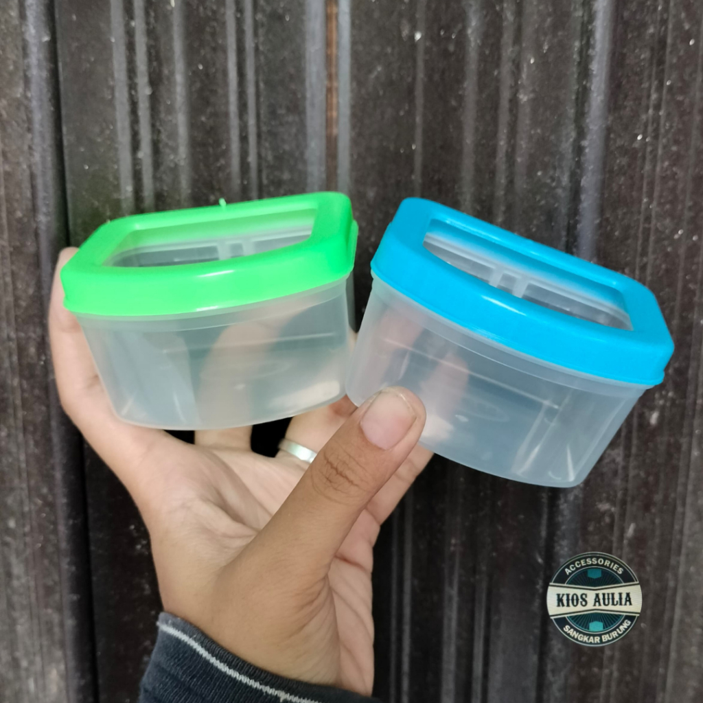 (GROSIR ECER) CEPUK PLASTIK B1 MEG LENTUR PLASTIK CANGKIR WADAH PAKAN MAKAN MINUM BURUNG