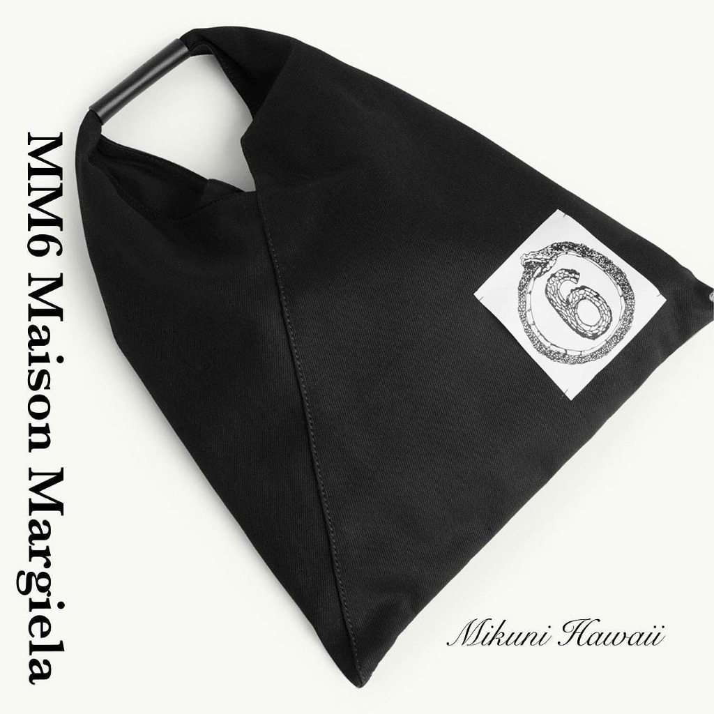 TAS BAHU JAPANESE ORIGAMI TOTE BAG UNISEX  PRIA WANITA KANVAS TWILL HITAM MM6 MAISON MARGIELA JEPANG