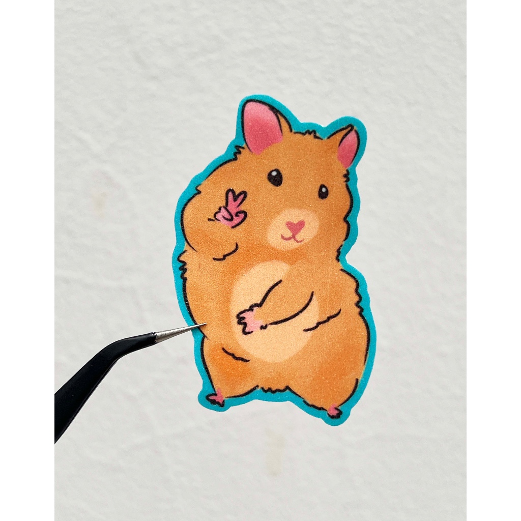 

Stciker hamster "peace" glitter