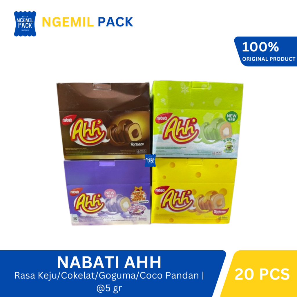 

Richeese Nabati Ahh Keju/Cokelat/Goguma/Coco Pandan Isi 20pcs @5Gr