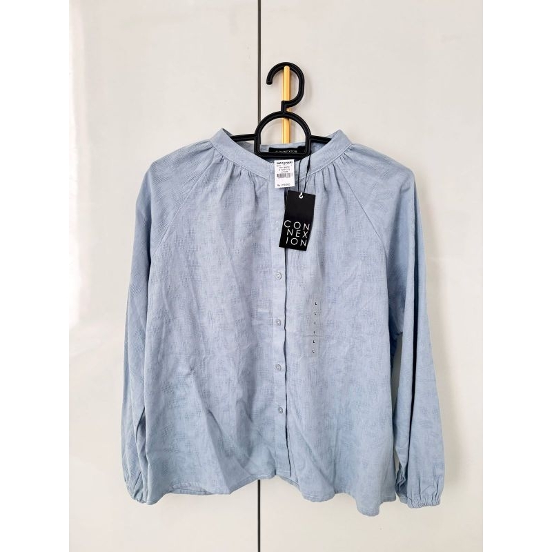NEW with TAG Connexion Blouse Kemeja Biru Muda Wanita