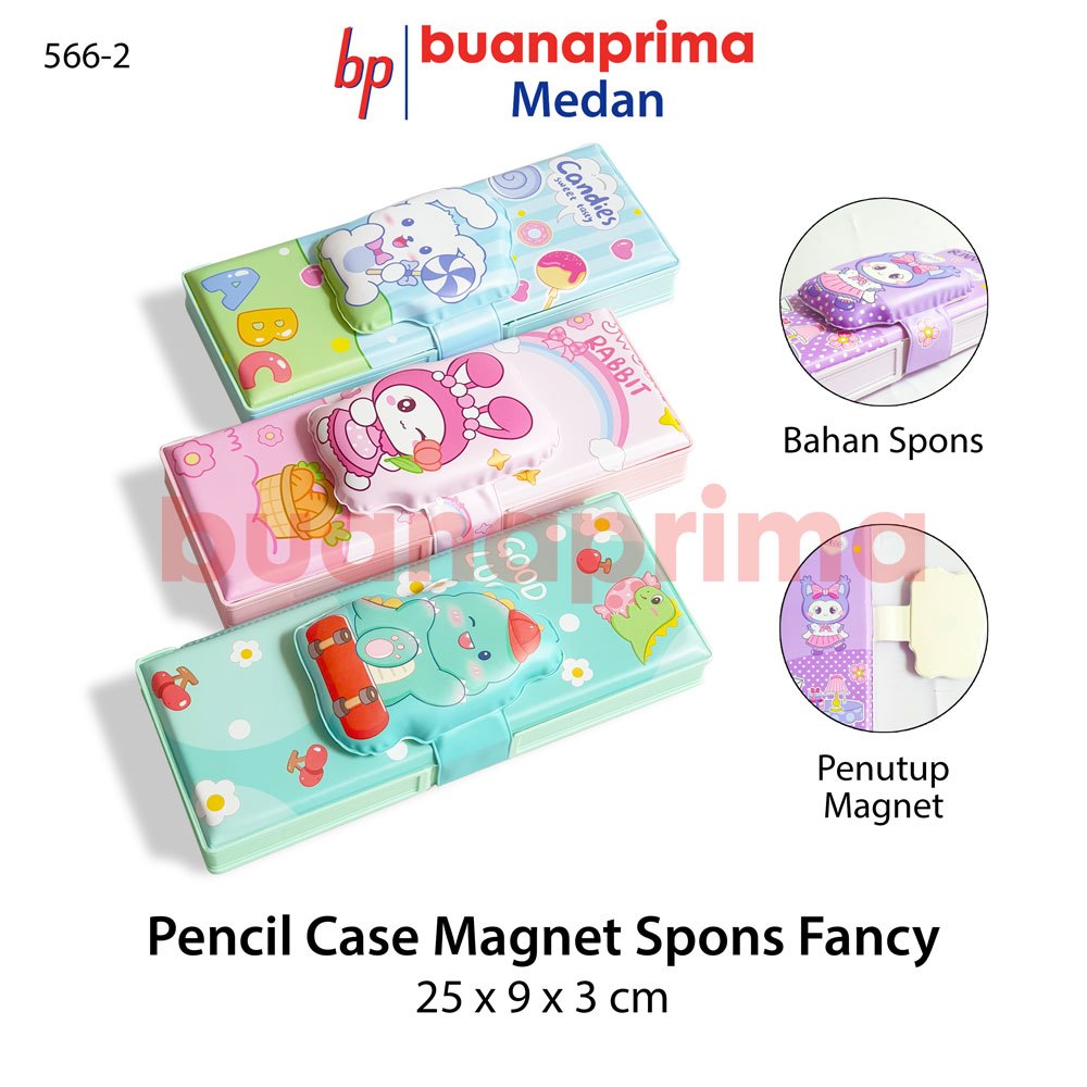 

Pencil Case Magnet XPM-566-2 KLIP SPONS Fancy 2 Pintu Kotak Pensil Soft Spon Lembut Karakter Lucu