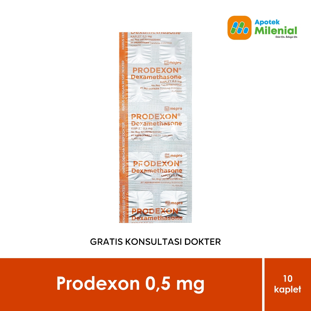 Prodexon 0.5 mg Strip 10 Tablet / Dexamethasone 0,5 mg
