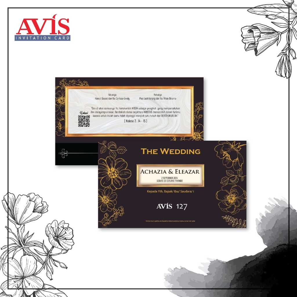 

Undangan Pernikahan Murah, Cantik, Elegan (GRATIS Barcode Lokasi, Plastik, Label)