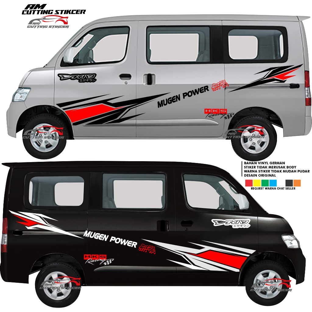 Sticker stiker daihatsu granmax stiker minibus grandmax luxio apv custom text all mobil keren