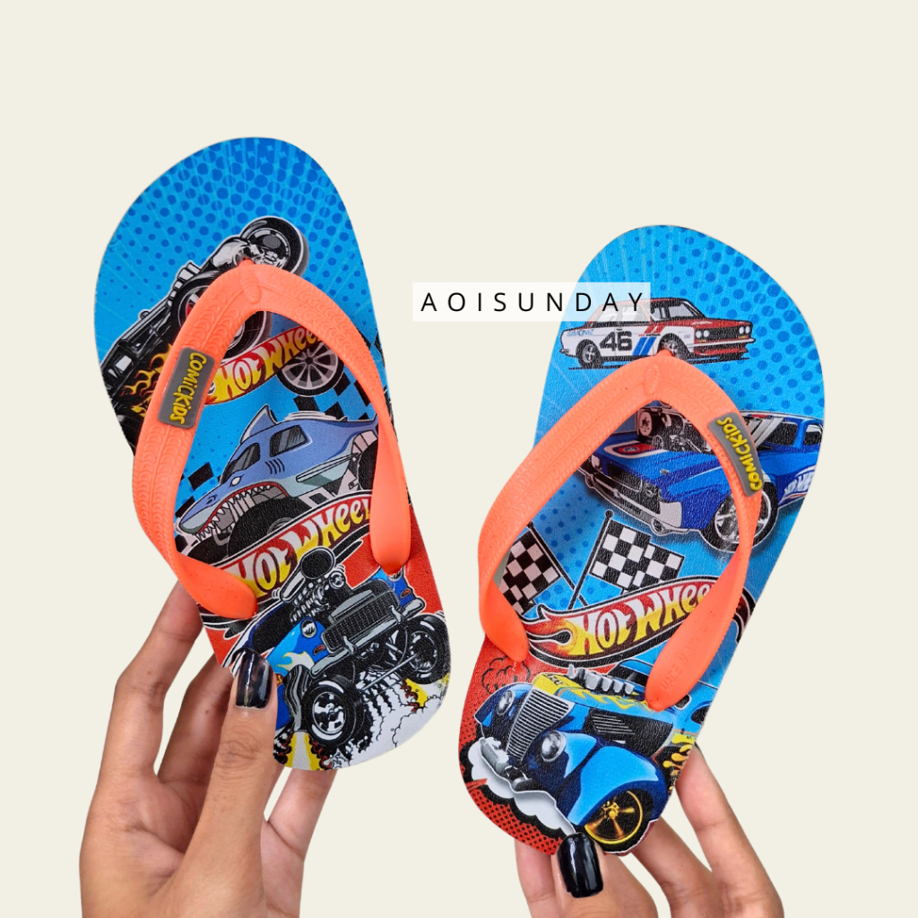 Sandal Anak Laki Laki Motif Hot Wheels Usia 3 4 5 6 Tahun