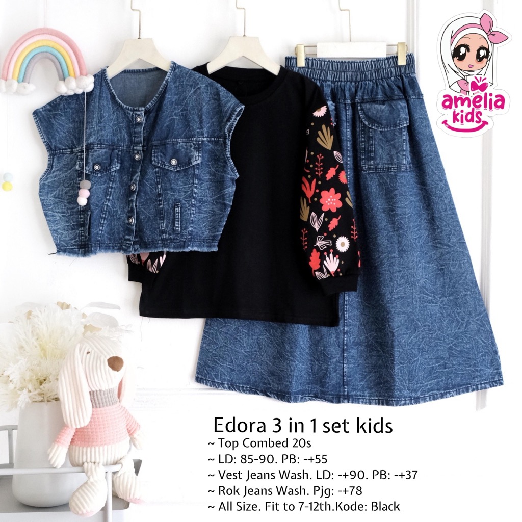 (READY) EDORA DEMORA TAFARA LEVLY ZOO SONIA LAVENYA CARGO • FUKA • SANABEL SAKILA 3in1 SET KIDS • AM
