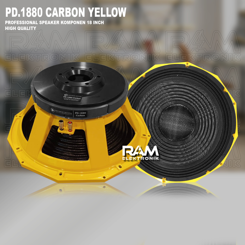 Komponen Speaker 18 Inch PD1880 | PD.1880 | PD 1880 CARBON YELLOW Max 2000 Watt