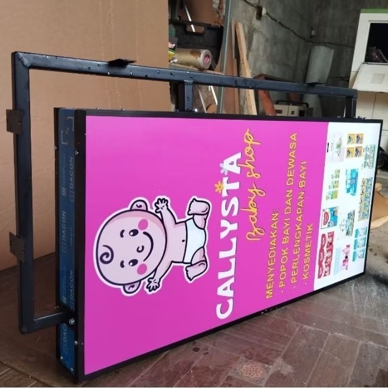 

Neon Box Custom 2 sisi Ukuran 100cm x 40cm