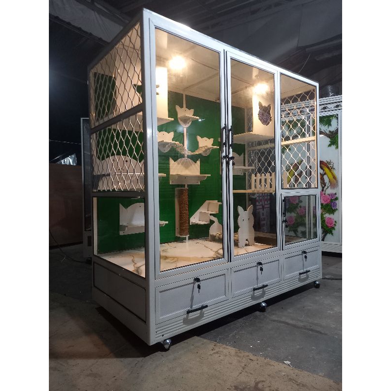 KANDANG KUCING FULL PLAYGROUND / KANDANG KUCING PLAYGROUND PREMIUM / KANDANG KUCING ALUMINIUM TERBAR