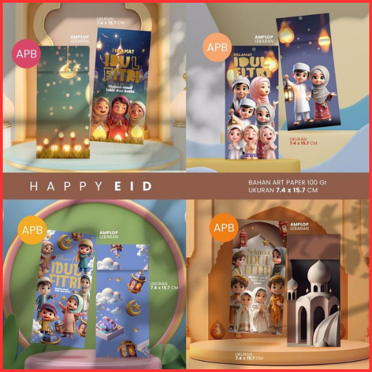 

AMPLOP LEBARAN TERBARU 100PCS KARATER LUCU PREMIUM