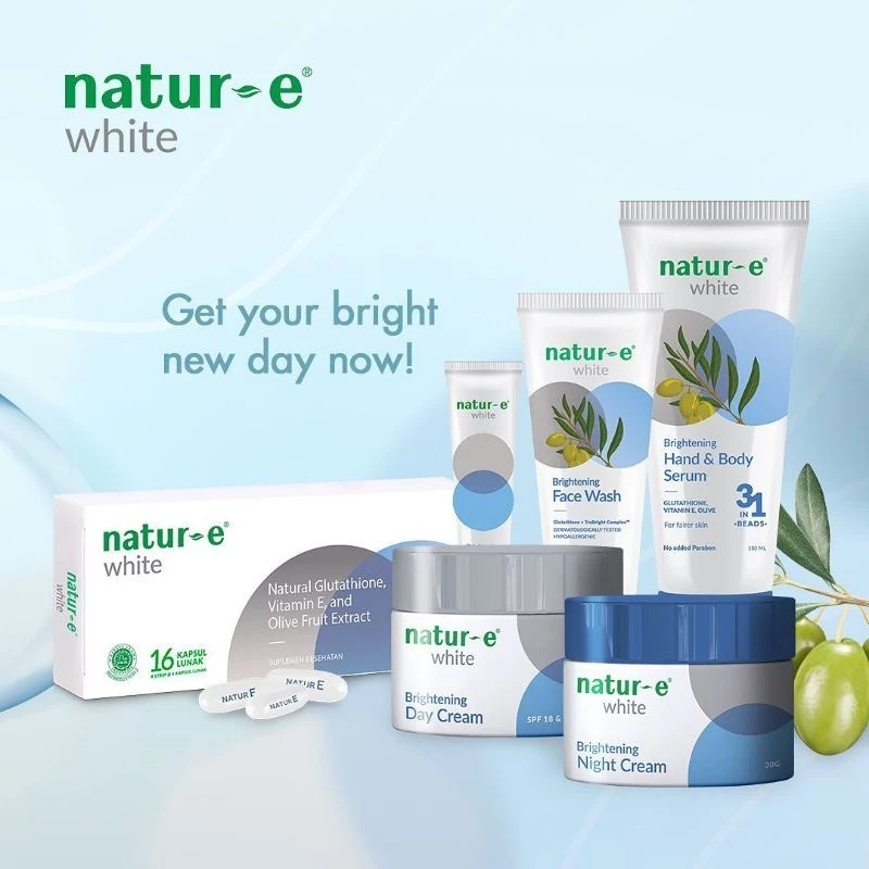 NATUR E WHITE BRIGHTENING FACE SERIES WITH GLUTATHIONE - DAY CREAM / NIGHT CREAM / FACE WASH / SERUM
