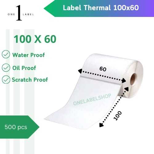 

ONELABEL Label Sticker Thermal 100x60 isi 500