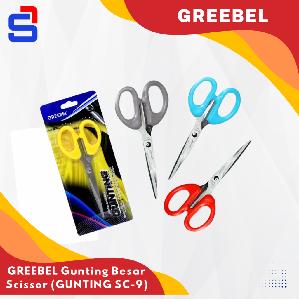 

GREEBEL Gunting Sedang Scissor (GUNTING SC-09) / Gunting Stainless / Anti Karat Nyaman Digenggam