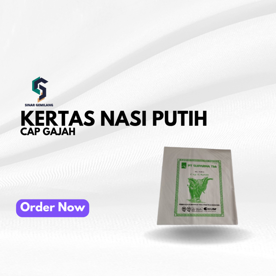 Kertas Nasi Putih Cap Gajah Pembungkus Nasi Anti Minyak / Kertas Nasi KFC