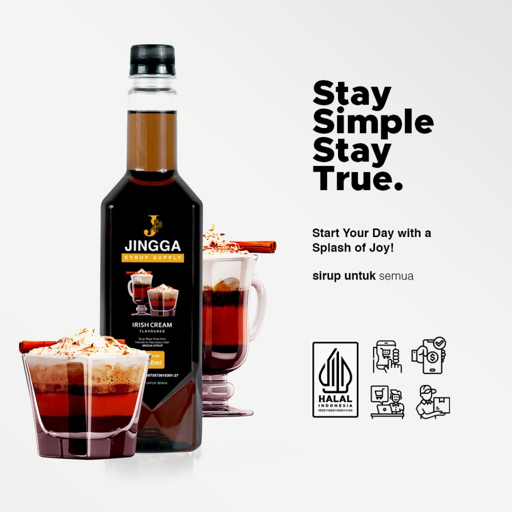 

JINGGA Irish Cream Syrup 750ml - Sirup Rasa Irish Cream Jingga Syrup untuk Kopi, Mocktail dan Cocktail