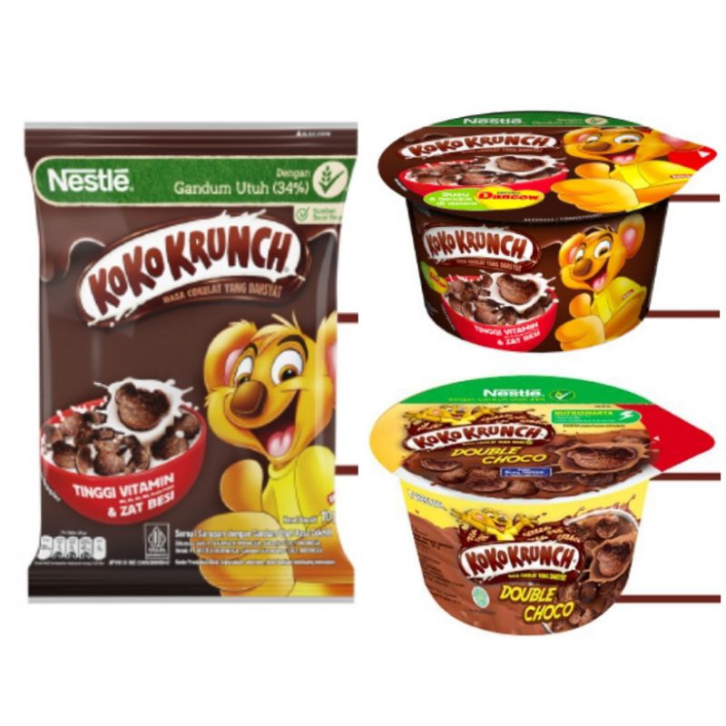

KOKO KRUNCH Sereal putih & Double Choco breakfast Cup mangkok bag