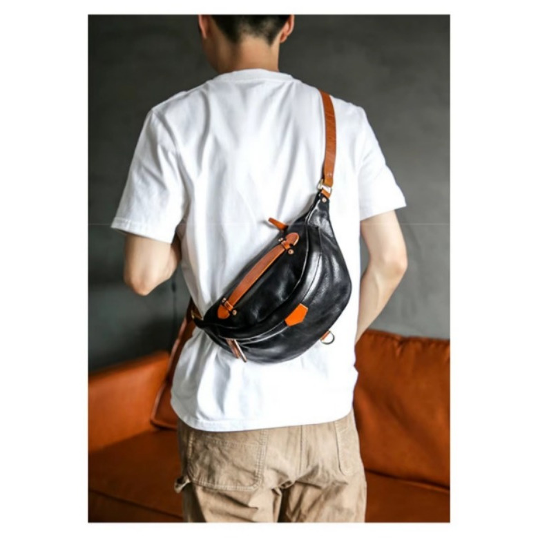 Vintage Tas Dada Pria Mewah/ Tas Dada Kulit Asli