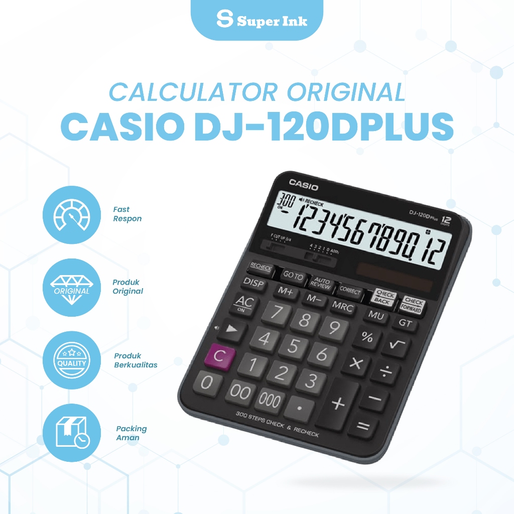 

Kalkulator CASIO DJ-120 D Plus Check Correct Original Garansi Casio Indonesia