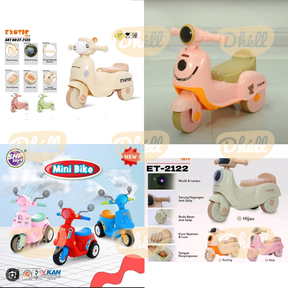 Exotic Vespa Anak Bisa Dinaiki / Vespa Mainan Anak / Pespa Anak / Scoopy Anak / Sepeda Vespa Anak (E