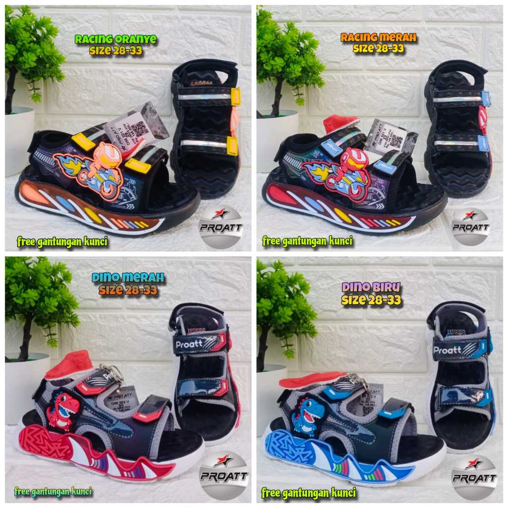 SANDAL ANAK LAKI-LAKI PRO ATT KARAKTER SIZE 28-33- SEPATU SANDAL ANAK COWOK KEREN MURAH- SANDAL GUNU