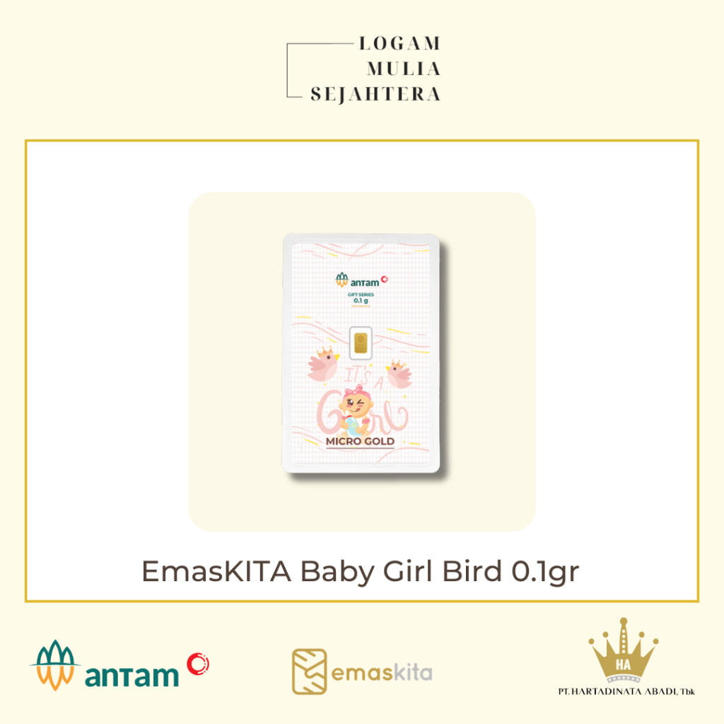 LOGAM MULIA 0,1 GRAM ANTAM BABY GIRL 2 (MICRO GOLD/EMASKITA GIFT SERIES)