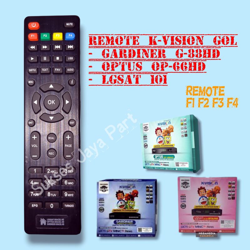 Remote Receiver K-Vision Optus K-Vision LGsat Kvision Gardiner Remote K-Vision GOL  Promo remot optu