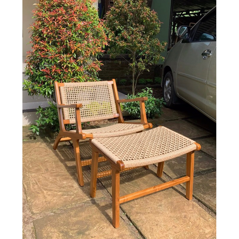 Kursi Santai Kombinasi Rotan / Kursi Rotan Teras Aesthetic