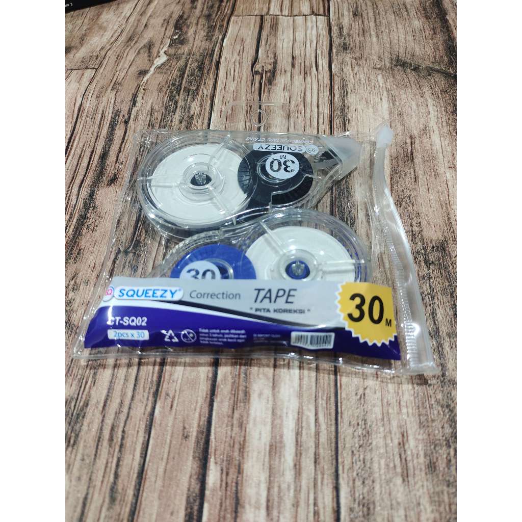 

correction tape squeezy SQ02, tip ex pita, tip ex kering panjang 60 meter, correction tape 60 meter