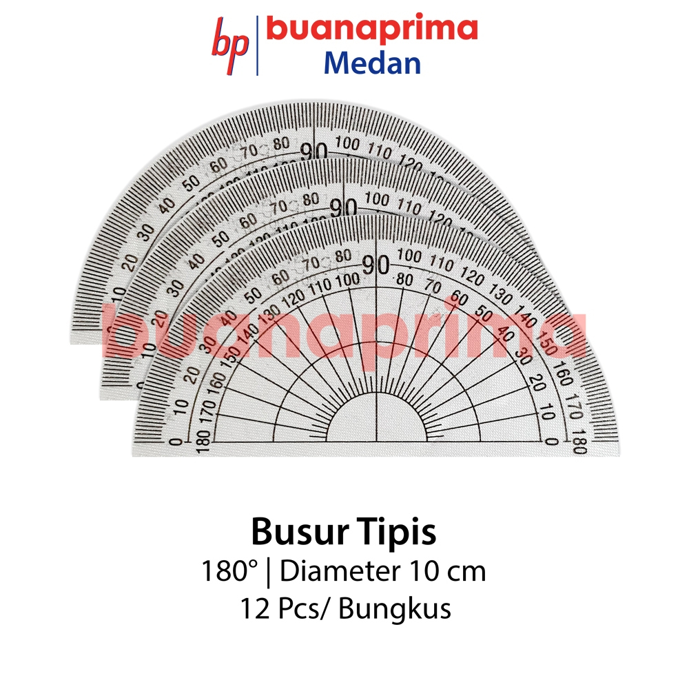 

BUSUR TIPIS PER LUSIN 180 Derajat 10 cm isi 12 pcs Penggaris Plastik