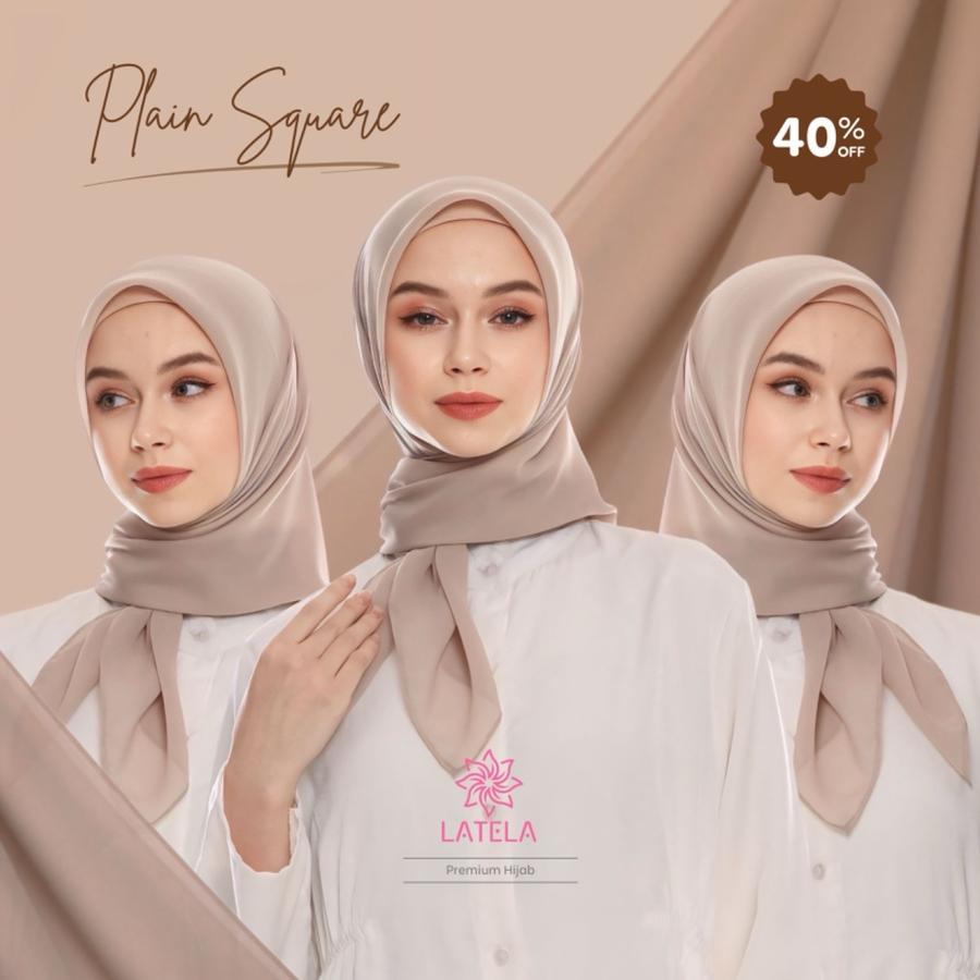 Latela Aromatic Square - Hijab Square Premium Jahit Tepi/ Hijab Segi Empat Premium Jahit Tepi Nyaman
