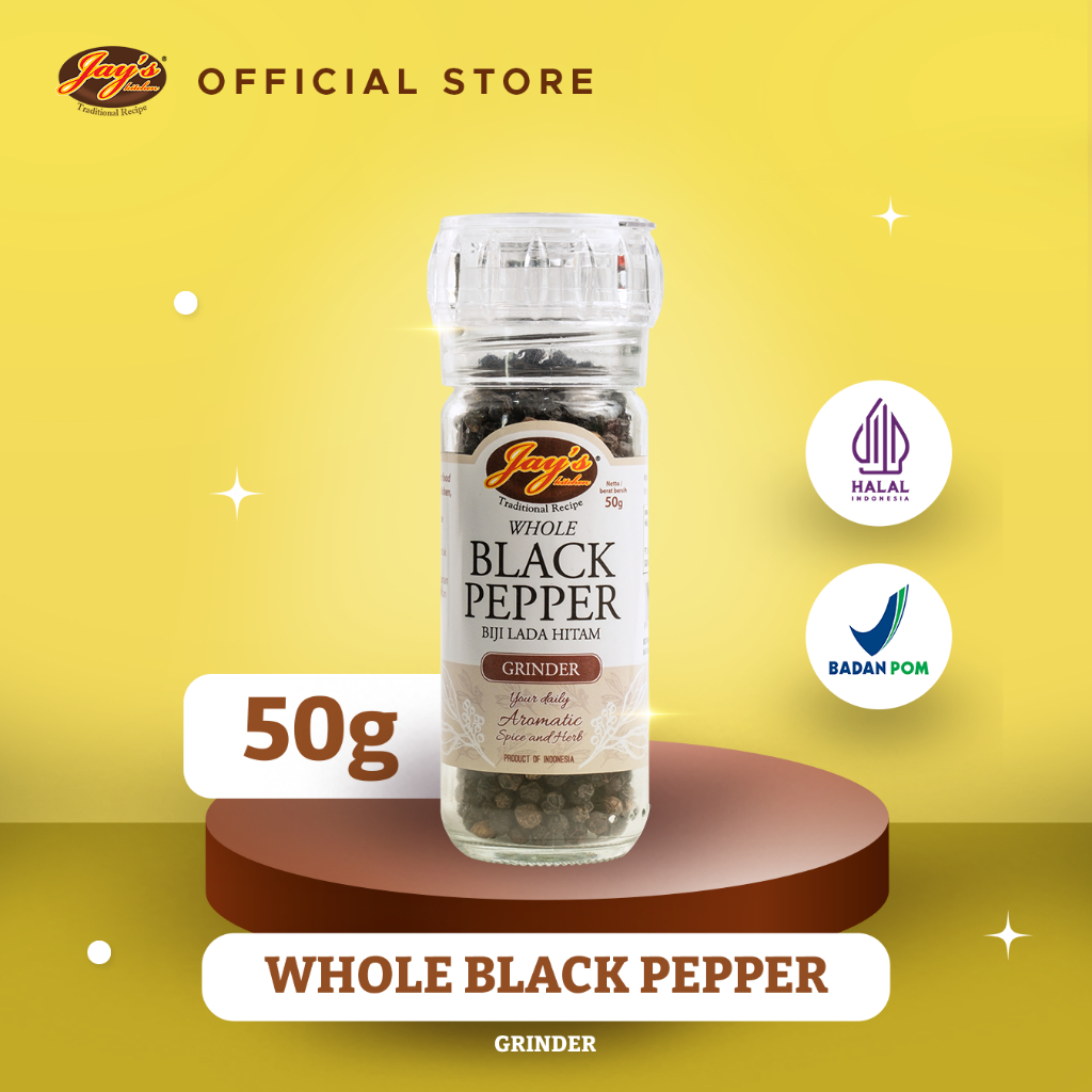 

Jay's Kitchen Whole Black Pepper Grinder