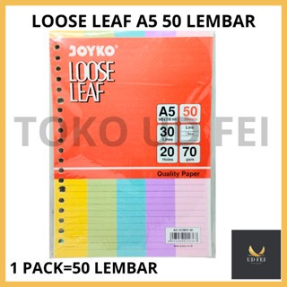 

(1 PACK=50 LEMBAR) LOOSE LEAF A5 50 LEMBAR/ LOOSE LEAF 50/ LOOSE LEAF A5 MIX