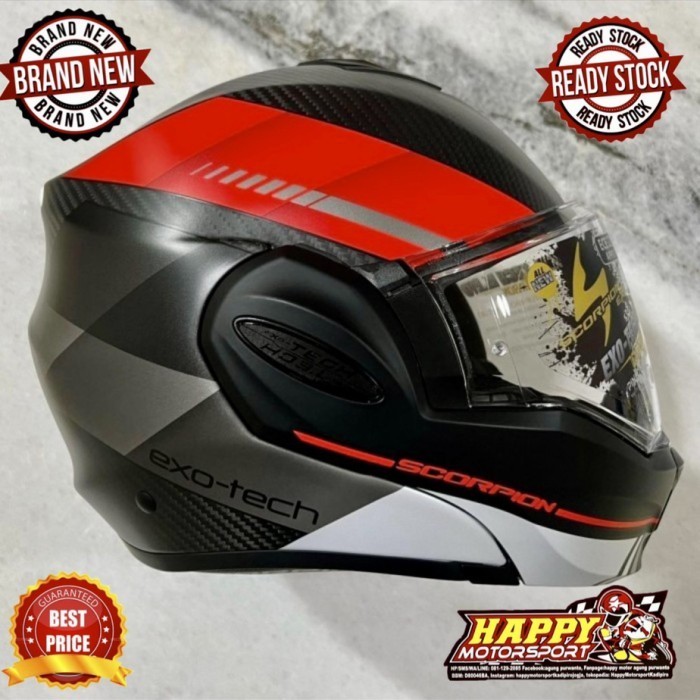 Helm modular carbon matt kevlar Scorpion Exo Tech Evo Genus